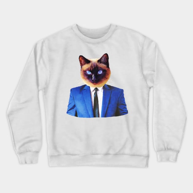 Business Cat Crewneck Sweatshirt by DarkMaskedCats